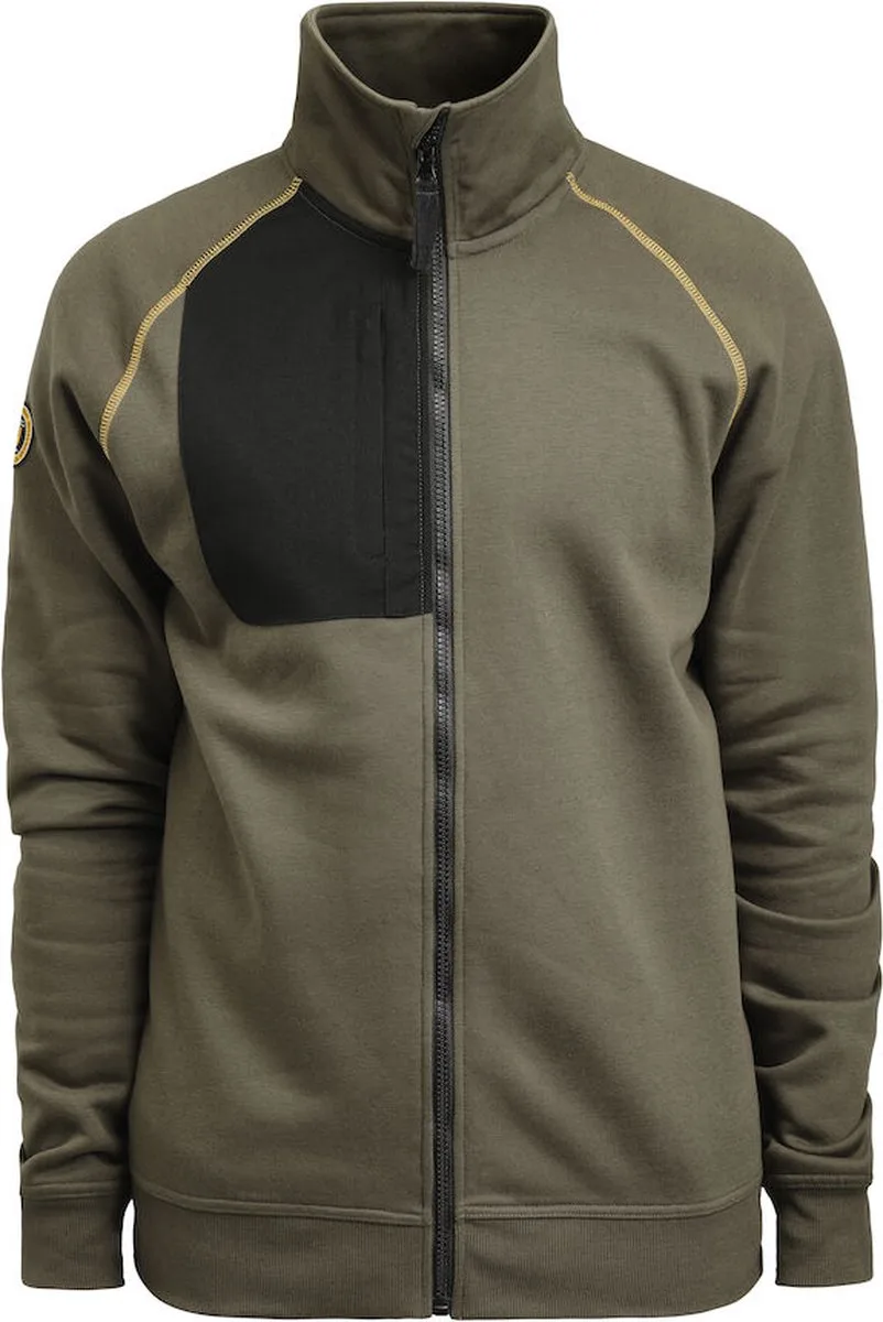 Jobman 5141 Sweatshirt Full-Zip 65514195 - Olijfgroen fra Jobman, Olijfgroen, XS – produktbillede