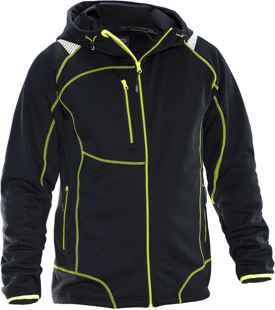 Jobman 5150 Hoodie Vision 65515053 - Zwart/Geel de Jobman, Noir, Jaune, XL – image du produit