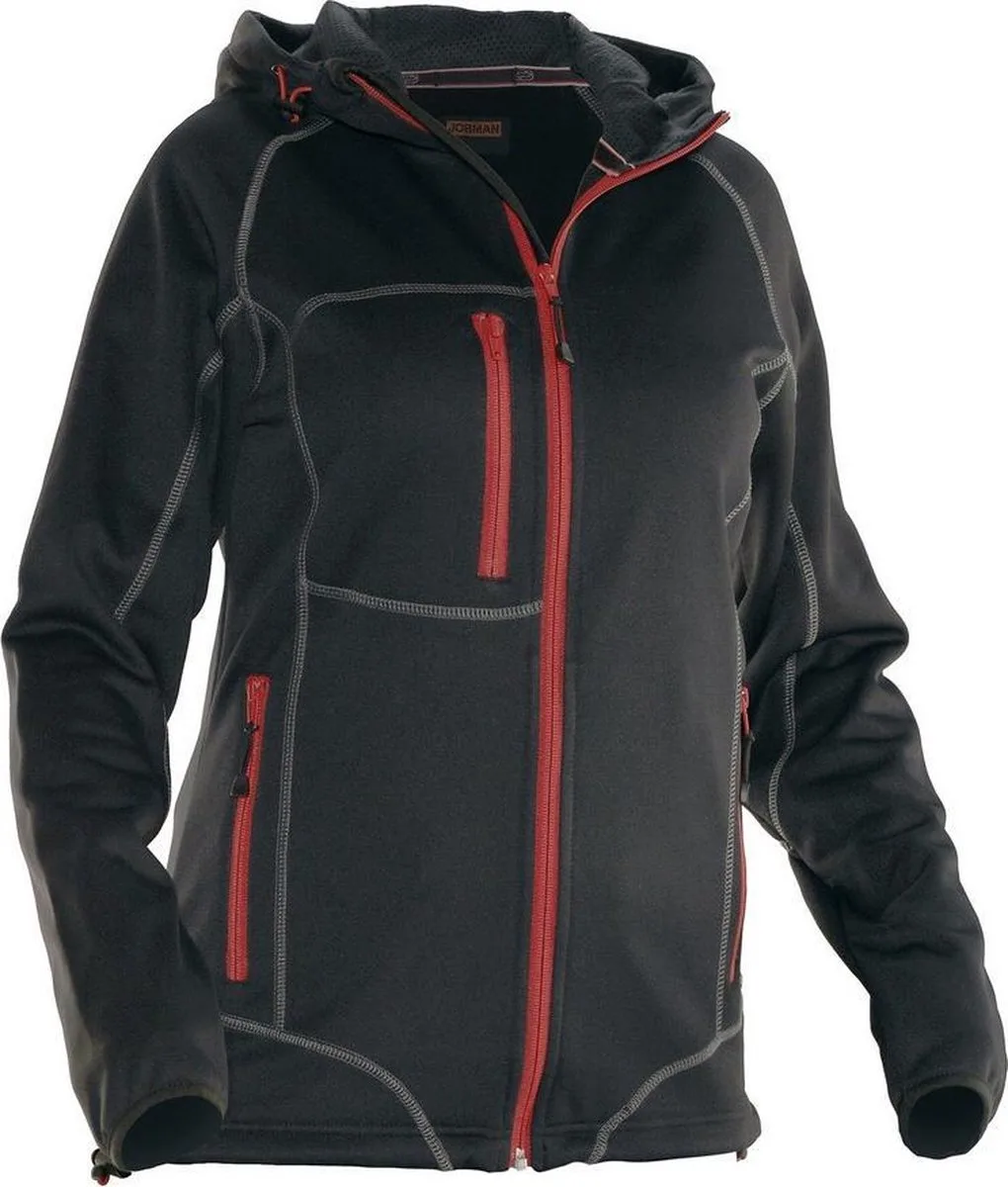 Jobman 5177 Women's Hoodie 65517753 - Zwart/Rood de Jobman, Noir, Rouge, L – image du produit