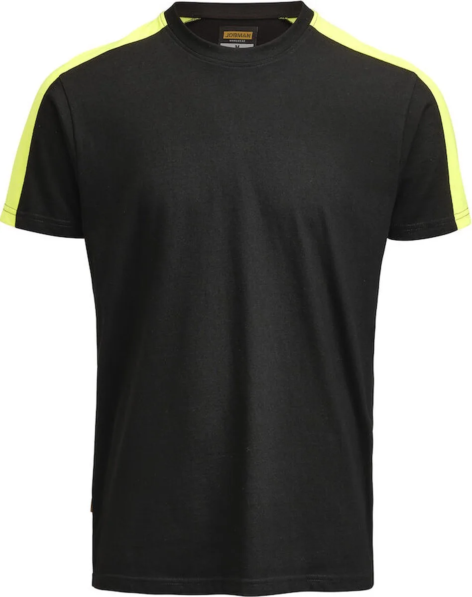 Jobman 5264 T-shirt 65526410 - Zwart/Geel de Jobman, Noir, Jaune, S – image du produit