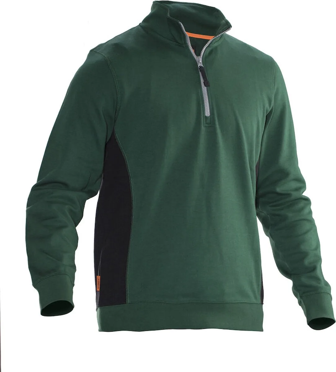 Jobman 5401 Halfzip Sweatshirt 65540120 - Bosgroen/Zwart van Jobman, Bosgroen, Zwart, S – productafbeelding