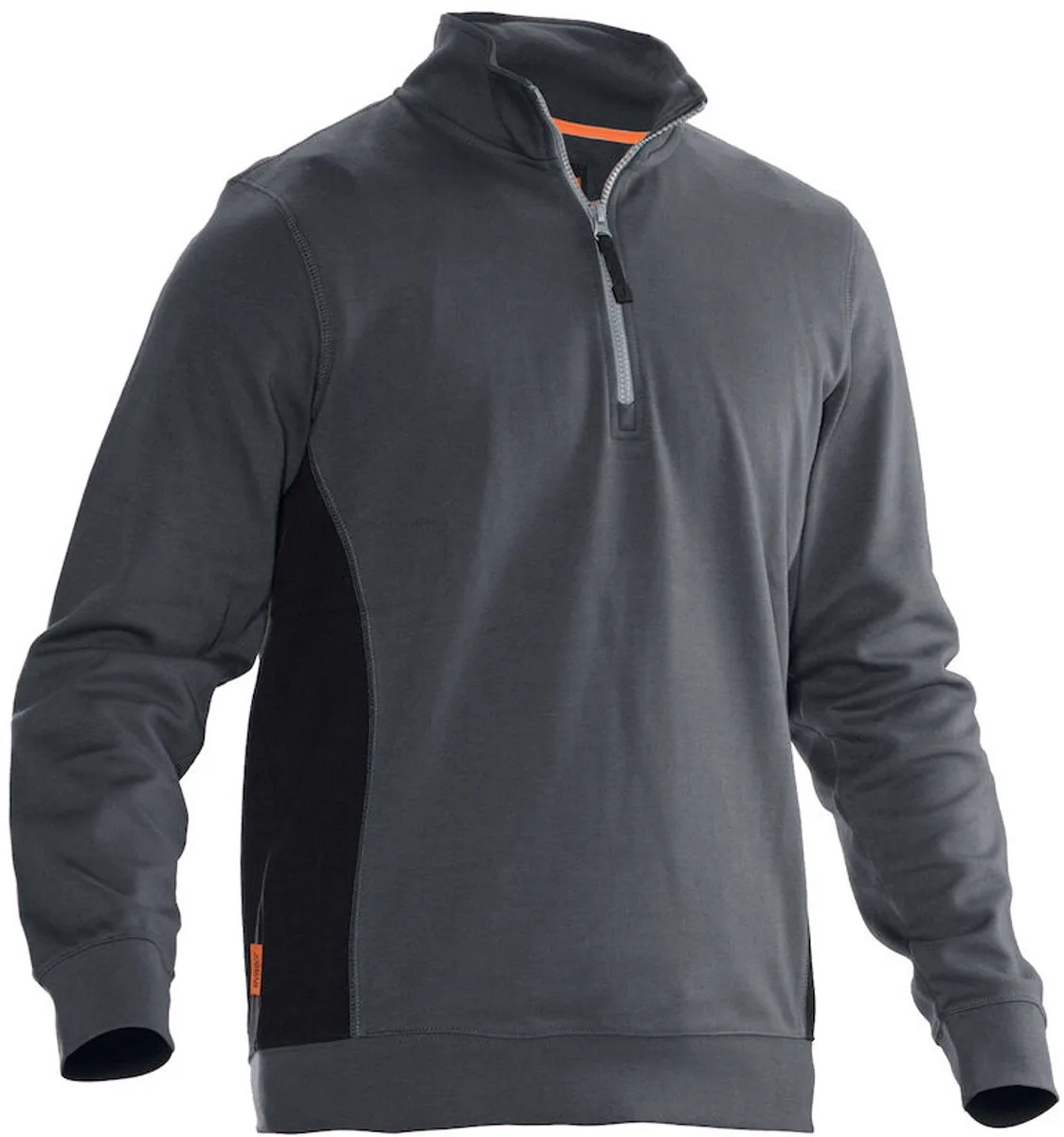 Jobman 5401 Halfzip Sweatshirt 65540120 - Donkergrijs/Zwart de Jobman, Gris foncé, Noir, S – image du produit