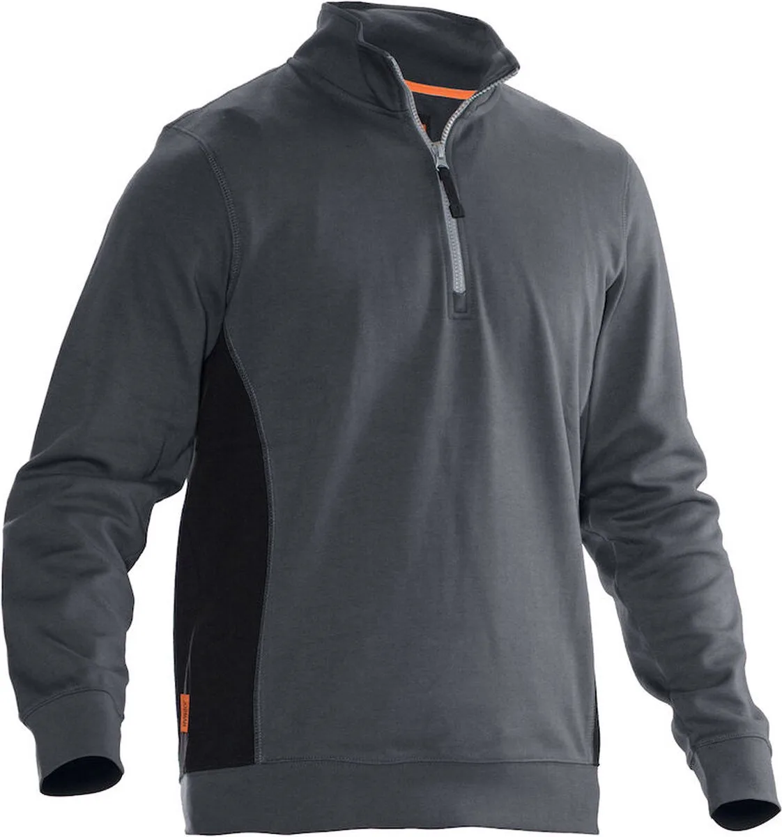 Jobman 5401 Halfzip Sweatshirt 65540120 - Donkergrijs/Zwart de Jobman, Gris foncé, Noir, 3XL – image du produit