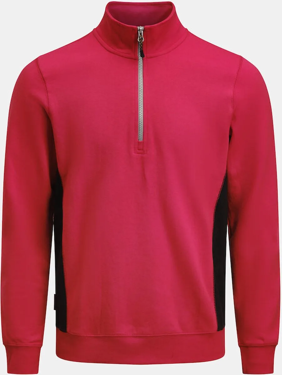 Jobman 5401 Halfzip Sweatshirt 65540120 - Rood/Zwart van Jobman, Rood, Zwart, M – productafbeelding