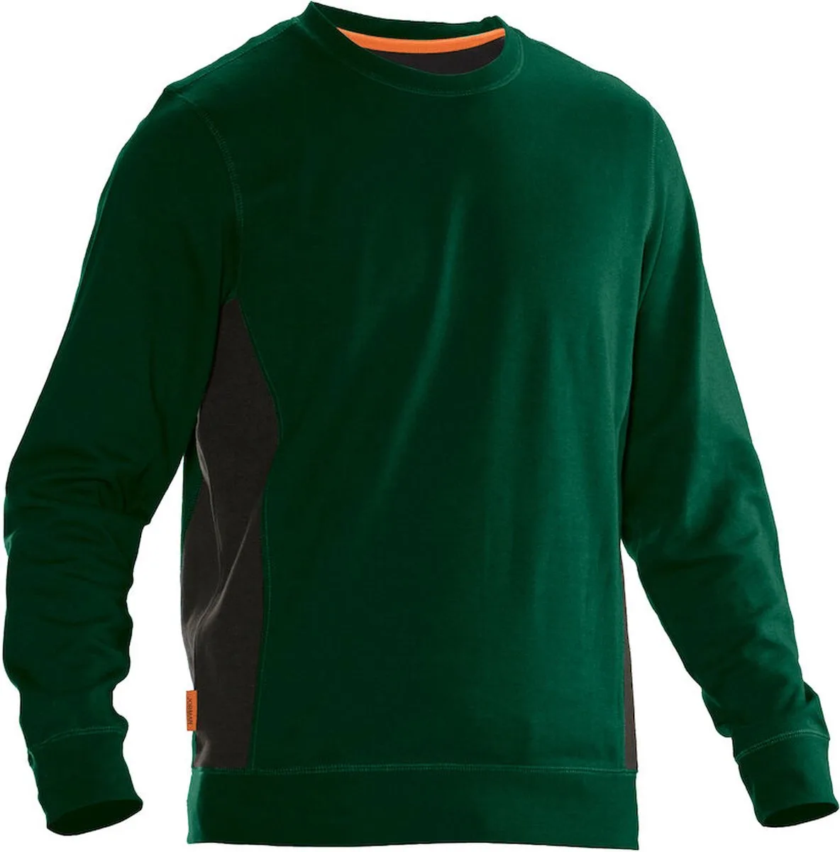Jobman 5402 Roundneck Sweatshirt 65540220 - Bosgroen/Zwart von Jobman, Bosgroen, Schwarz, M – Produktbild
