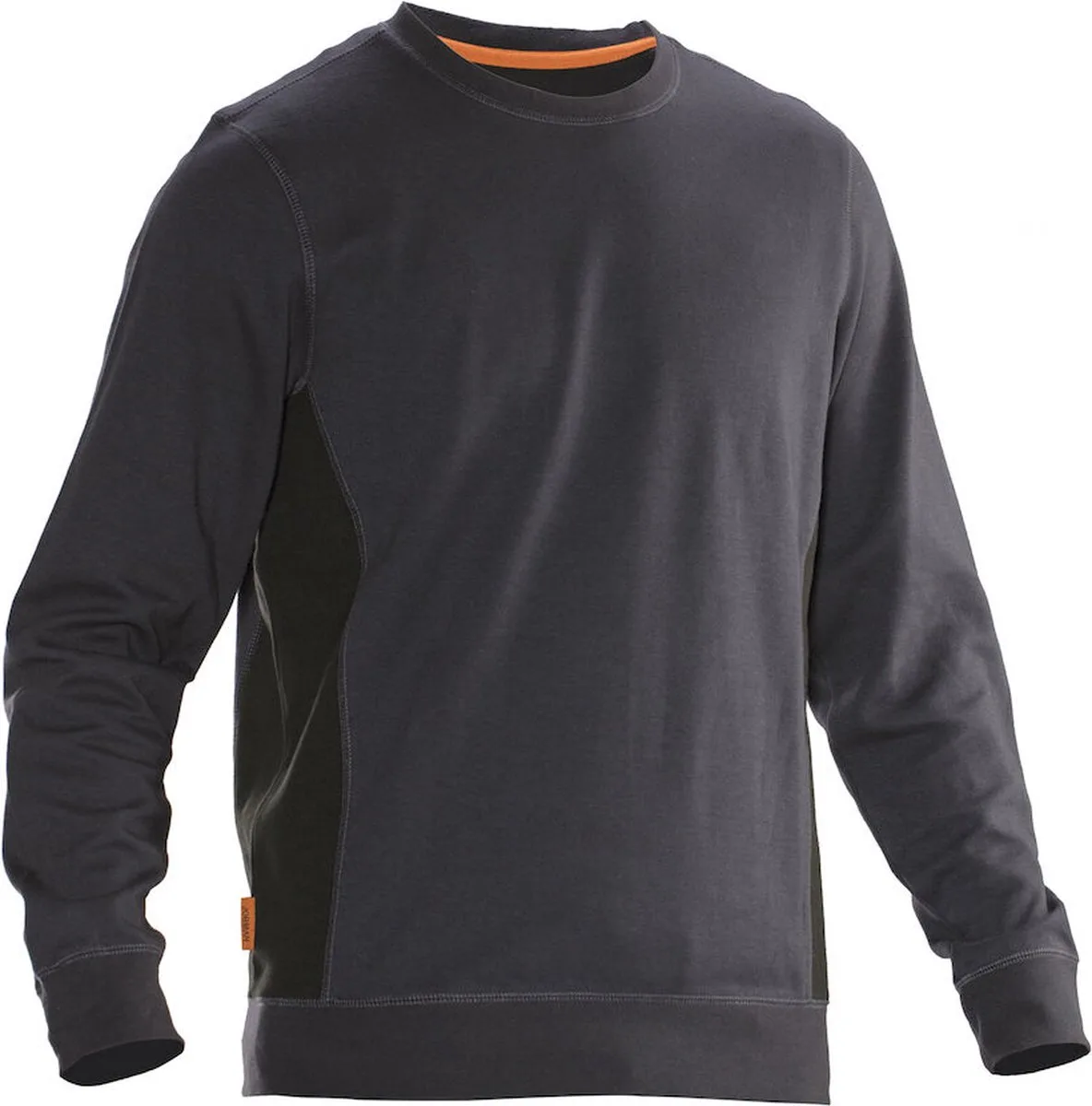 Jobman 5402 Roundneck Sweatshirt 65540220 - Donkergrijs/Zwart fra Jobman, Mørkegrå, Sort, XXL – produktbillede