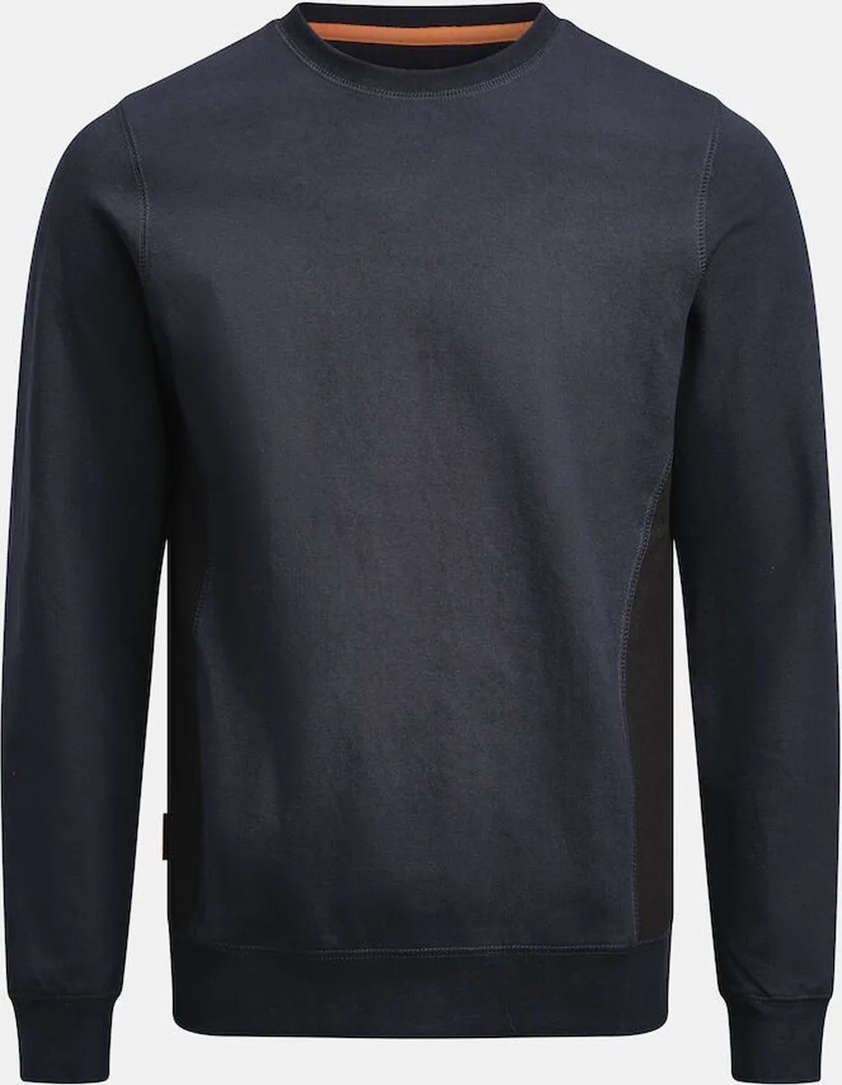 Jobman 5402 Roundneck Sweatshirt 65540220 - Navy/Zwart de Jobman, Bleu foncé, Noir, S – image du produit
