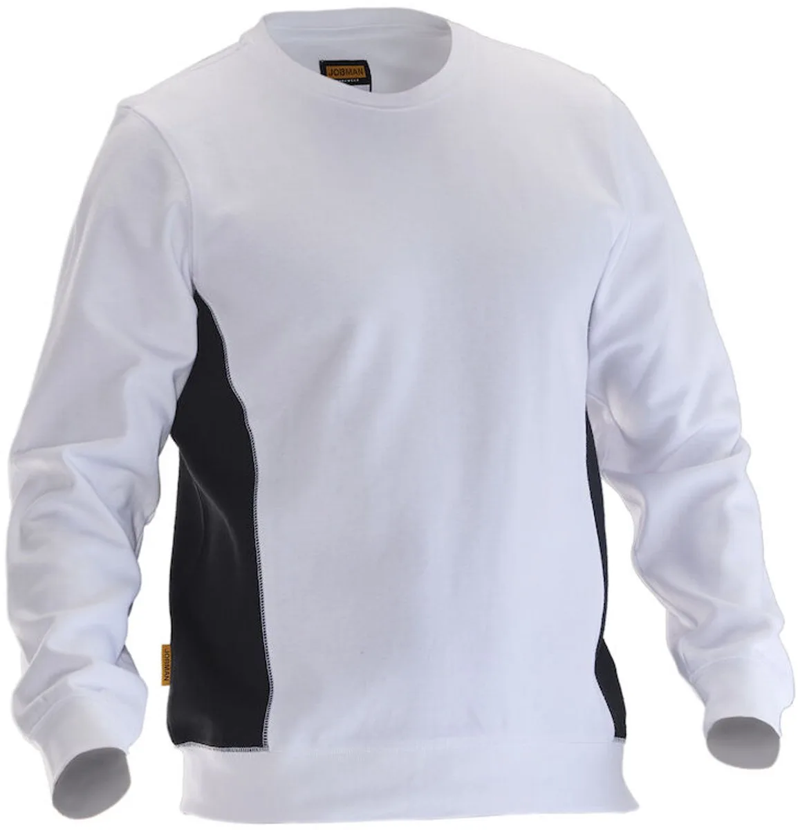 Jobman 5402 Roundneck Sweatshirt 65540220 - Wit/zwart de Jobman, Blanc, Noir, XXS – image du produit