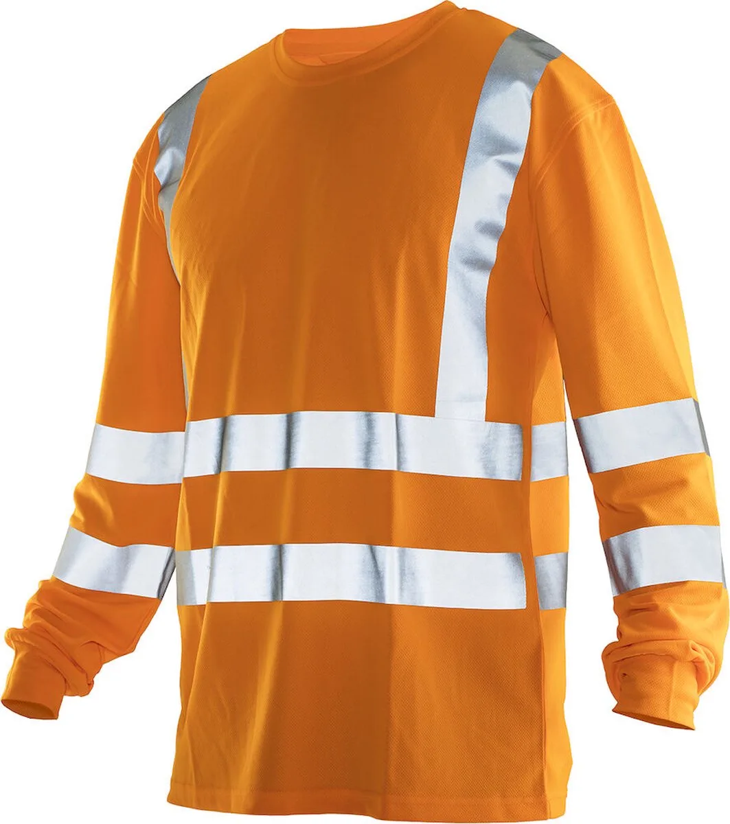 Jobman 5593 Hi-Vis Long Sleeve T-shirt 65559351 - Oranje von Jobman, Orange, S – Produktbild