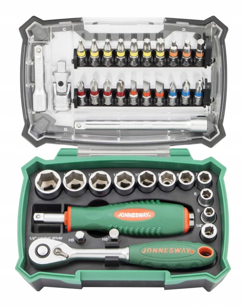 38-delige doppenset met ratel en bits by Jonnesway – product image