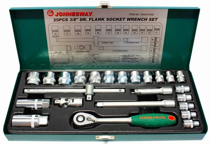 Jonnesway 25-delige Doppenset 3/8" met Ratel (6-22 mm) by Jonnesway – product image