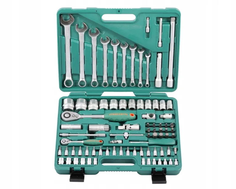 Jonnesway 82-delige doppenset & ringsleutels 1/4" & 1/2" de Jonnesway, Vert – image du produit