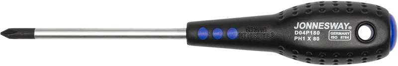 Kruiskopschroevendraaier PH1 x 80mm D04P180 van Jonnesway – productafbeelding