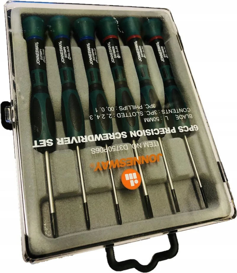 Precisie Schroevendraaierset 6 Delig Vlak/Kruiskop D3750P06S de Jonnesway – image du produit