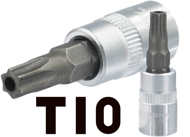 Torx Bit Dop 1/4" T10 met Gat - Duurzaam Staal von Jonnesway – Produktbild