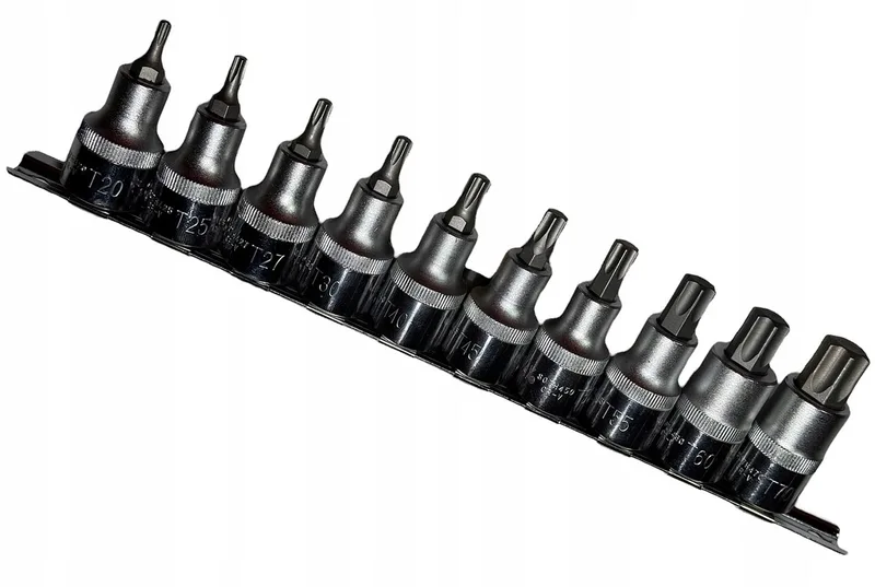 Torx Bit Set met 1/2" Dop 10 Delen van Jonnesway – productafbeelding