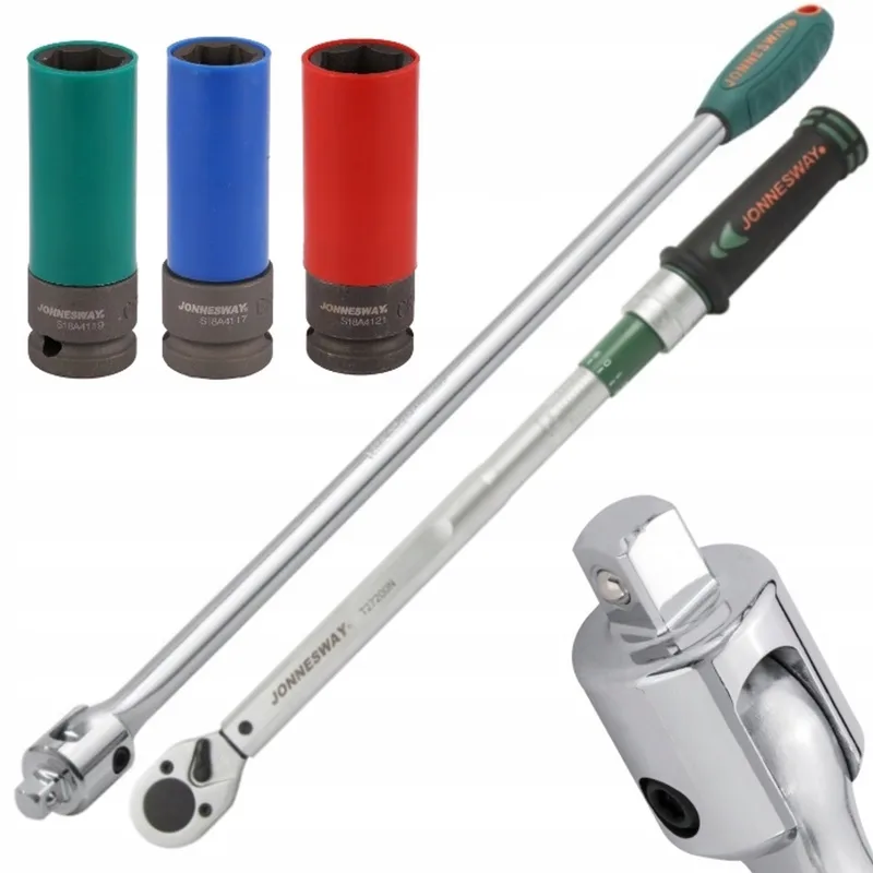 Wielkegereedschapset: Dopvelgen 17-21mm, Momentsleutel 1/2" von Jonnesway – Produktbild