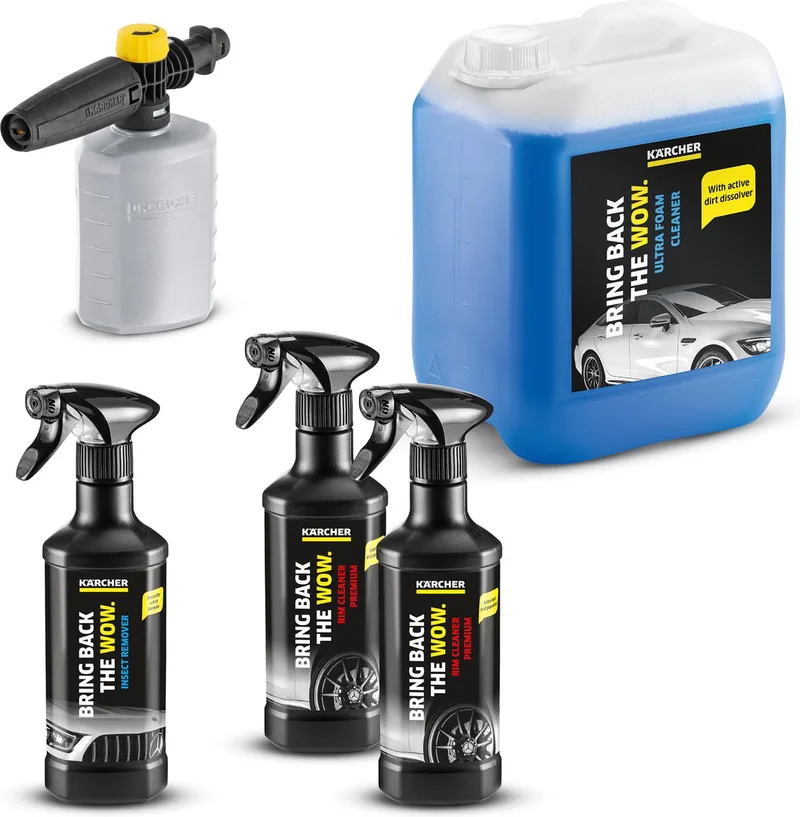 FJ 6 Foam Jet Hogedrukreiniger Accessoire set - 0.6L – 5L Ultra Foam Cleaner RM 527 - 2x velgenreiniger RM 667 - insectenverwijderaar RM 618 van Kärcher – productafbeelding