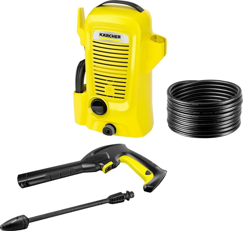 Hochdruckreiniger K 2 UNIVERSAL EDITION, Druck max: 110 bar, Fördermenge max: 360 l/h, Dreckfräse, Druck: 110 bar, Fördermenge max. 360 l/h, Hochdruckpistole van Kärcher, Geel, Zwart – productafbeelding 1 van 4