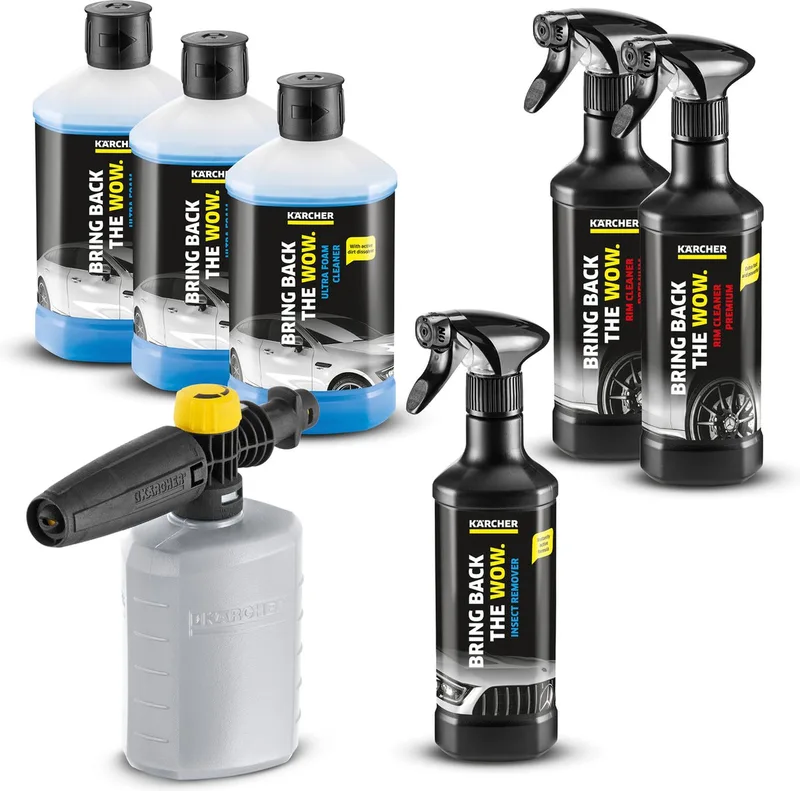 Hogedrukreiniger Accessoire set FJ 6 Foam Jet - 3x Ultra Foam Cleaner RM 615 - 2x velgenreiniger RM 667 - insectenverwijderaar RM 618 de Kärcher – image du produit