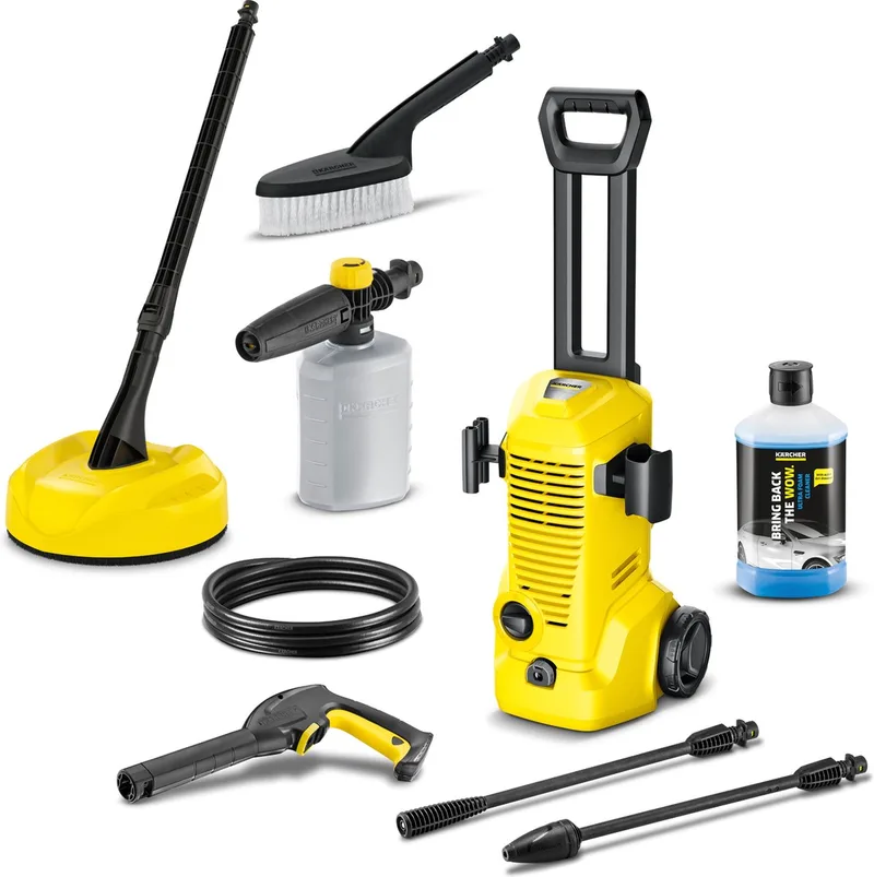 Hogedrukreiniger | K 2 Premium Car & Home compleet - Incl. oppervlaktereiniger T 2, Foam Jet - Wasborstel en reinigingsmiddel - 110 bar - Wateropbrengst 360 l/u de Kärcher – image du produit