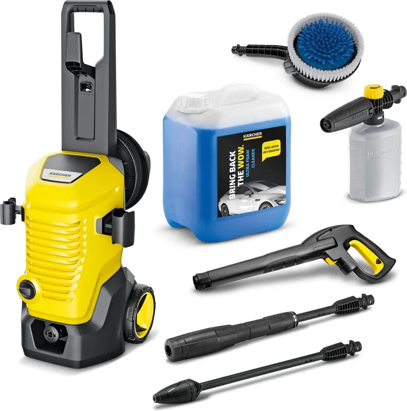 Hogedrukreiniger | K 5 Premium Modular Car Compleet - Haspel - Foam Jet - Roterende wasborstel - Reinigingsmiddel 5 L - 145 bar - Wateropbrengst 500 l/u von Kärcher – Produktbild
