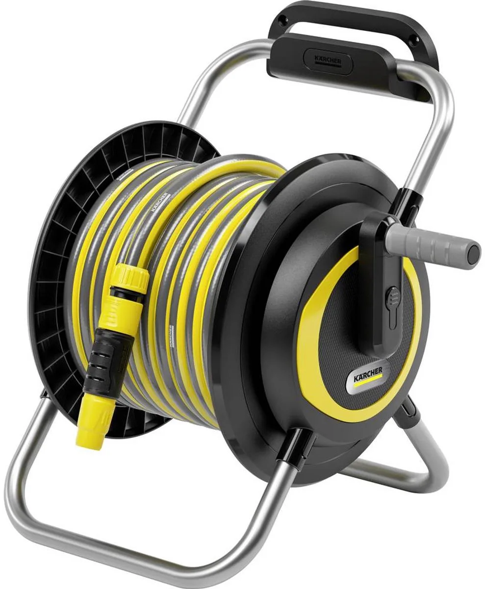 HR 3.20 Set Slanghaspel - Incl. 20 m PrimoFlex tuinslang - Slangcapaciteit (m) 40 (1/2") / 30 (5/8") / 25 (3/4") - Compact - Incl PrimoFlex tuinslang van Kärcher, Zwart – productafbeelding