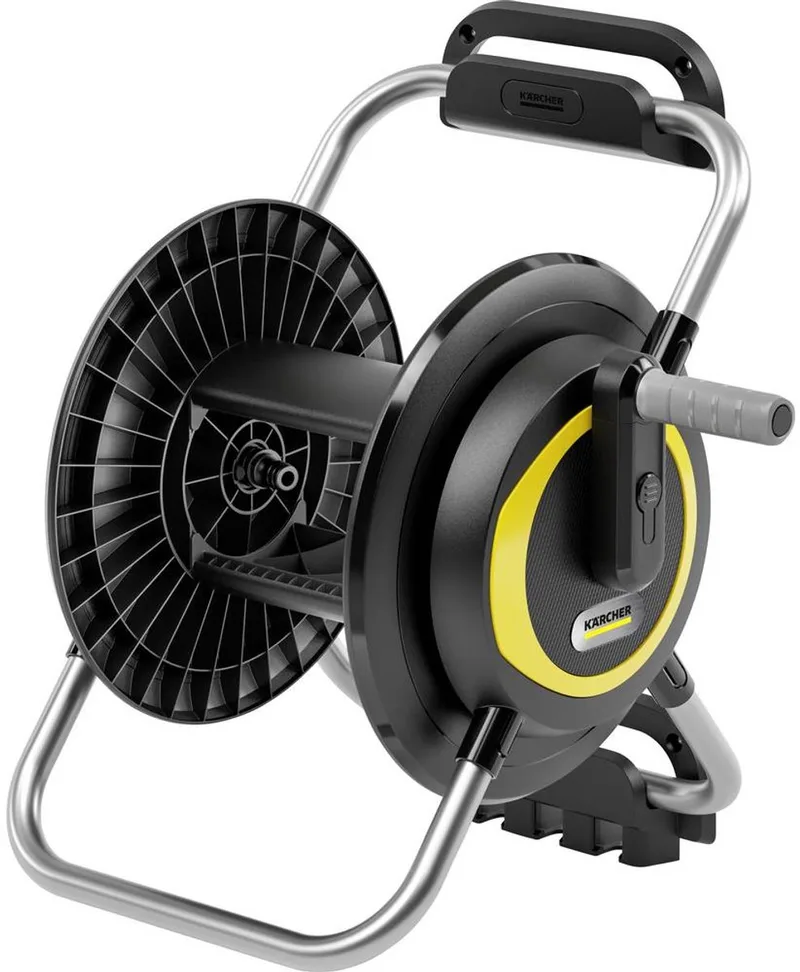 HR 4 Slanghaspel - Incl. muurbeugel en sproeierhouder - Slangcapaciteit (m) 40 (1/2") / 30 (5/8") / 25 (3/4") - Compact - excl. tuinslang de Kärcher, Noir – image du produit 1 sur 2