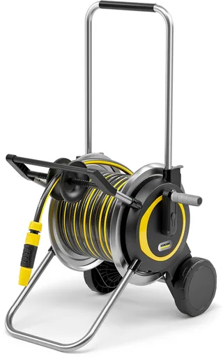 HT 5.20 M Set Slangenwagen - Incl. 20 m Performance Plus tuinslang - Metaal - Slangcapaciteit (m) 60 (1/2") / 50 (5/8") / 35 (3/4") - Compact en in hoogte verstelbaar - Incl. slanggeleiding - incl. Performance Plus tuinslang de Kärcher, Noir – image du produit 1 sur 3