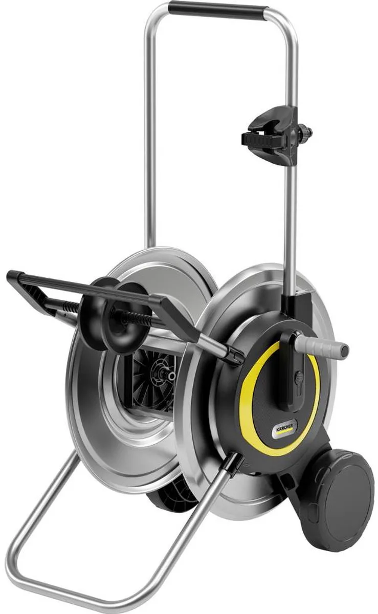 HT 5 M Slangenwagen - Metaal - Slangcapaciteit (m) 100 (1/2") / 80 (5/8") / 50 (3/4") - Compact en in hoogte verstelbaar - Incl. slanggeleiding - excl. tuinslang de Kärcher, Noir – image du produit 1 sur 2