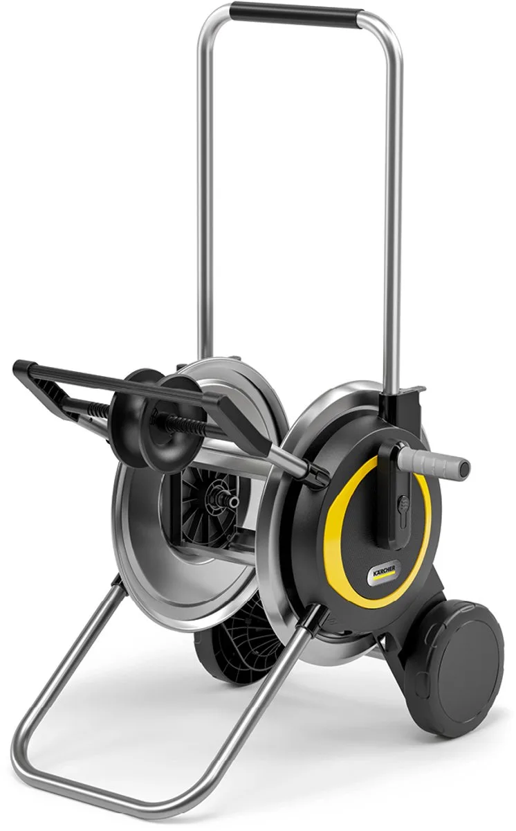 HT 5 M Slangenwagen - Metaal - Slangcapaciteit (m) 60 (1/2") / 50 (5/8") / 35 (3/4") - Compact en in hoogte verstelbaar - Incl. slanggeleiding - excl. tuinslang fra Kärcher, Sort – produktbillede 1 af 2