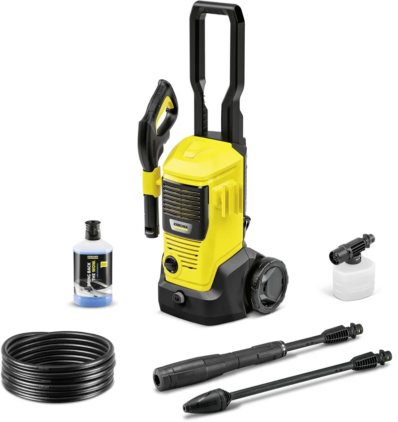 K 4 FJ hogedrukreiniger - 130 bar - 420 l/u - 30 m²/u - Incl. Foam Jet - Geschikt voor oa. auto - fietsen - terras - motoren - schutting en tuinset fra Kärcher – produktbillede 1 af 5