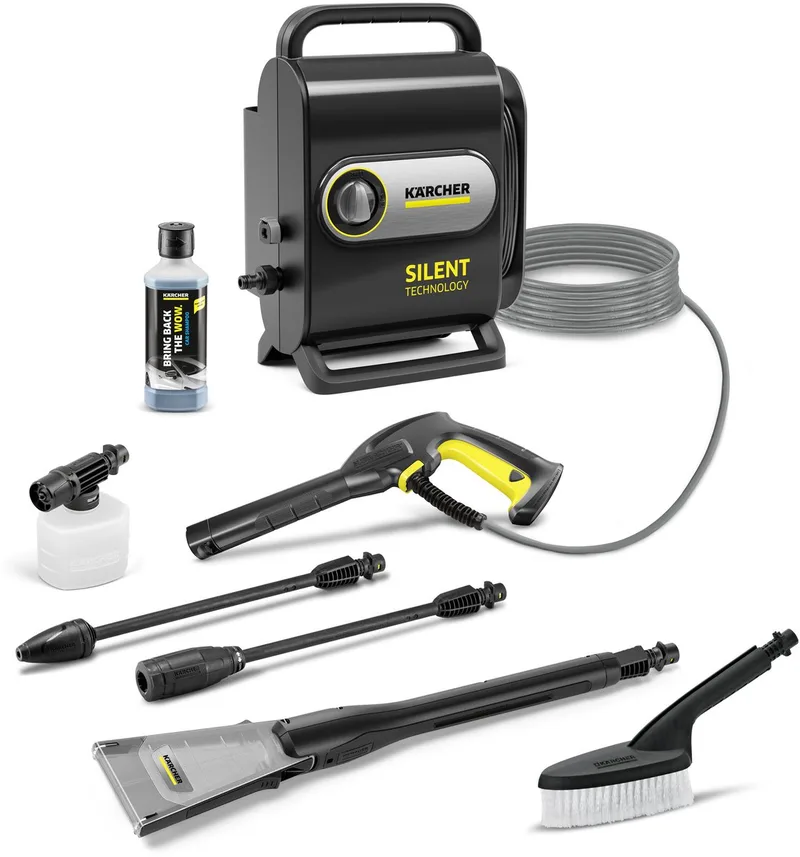 K Silent Anniversary Edition hogedrukreiniger - 420 l/u - 130 Bar - incl. eco!Booster, wasborstel, foam jet en reinigingsmiddel - 5 jaar garantie de Kärcher – image du produit