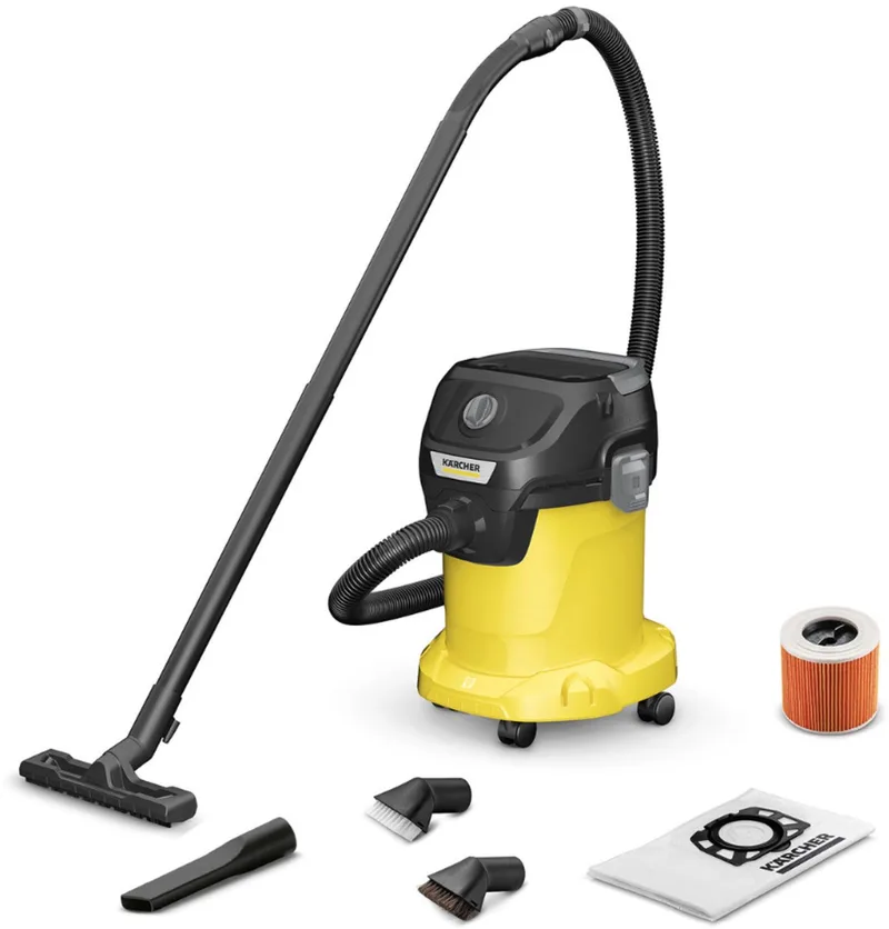 KWD 3 V-17/4/20 Suction Brush Kit Nat- en Droogzuiger - 17 liter container - Incl. extra borstels - Vliesfilterzak - Compact von Kärcher – Produktbild