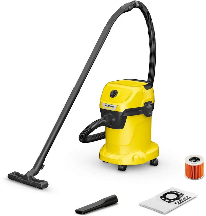 Nass-Trocken-Sauger WD 3 V 17/4/20 *EU, 1000 W, beutellos, mit Beutel van Kärcher, Geel – productafbeelding