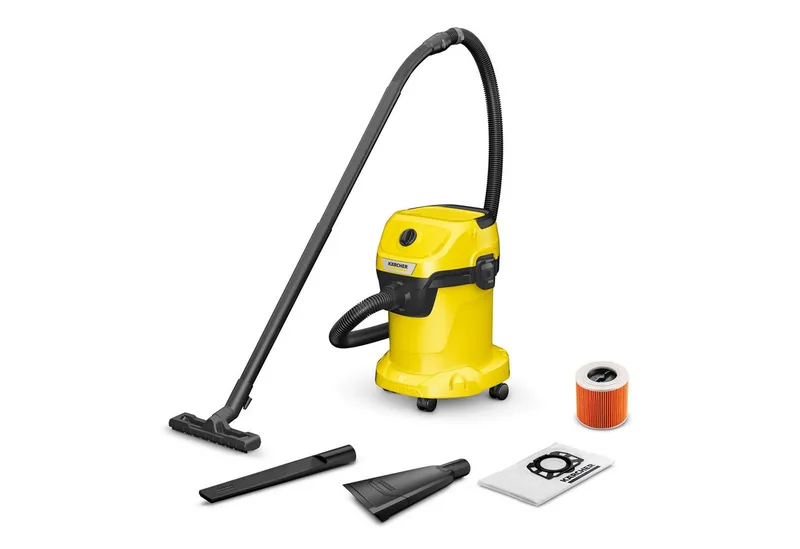 Nass-Trocken-Sauger WD 3 V-17/4/35 + Nozzles, 1000 W, mit Beutel fra Kärcher, Gul – produktbillede
