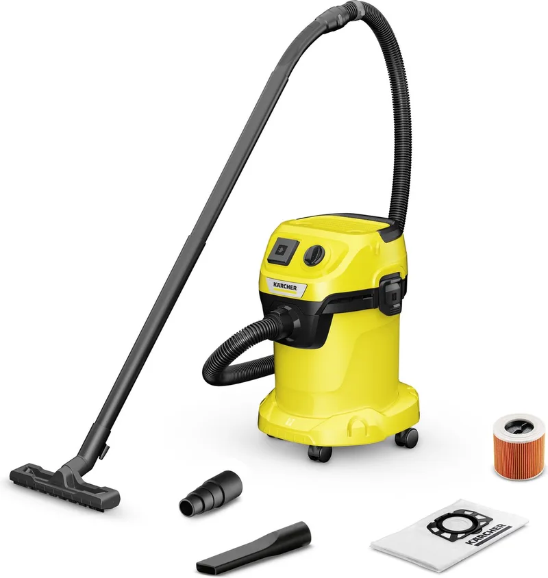 WD 3 P V-17/4/20 *EU III Nat- en Droogzuiger - 1000 W - 17 liter - Geïntegreerd stopcontact - Patroonfilter de Kärcher – image du produit
