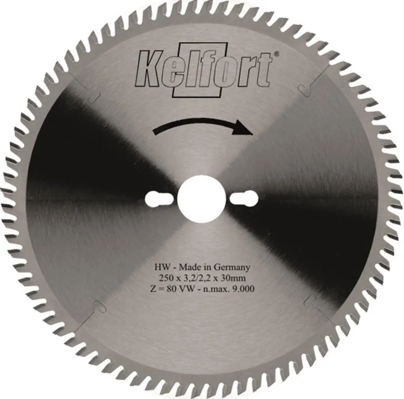 Cirkelzaagblad hardmetaal 24 tanden WS-LWZ diameter 250 x 3.2 x 30mm (Prijs per stuk) de Kelfort – image du produit