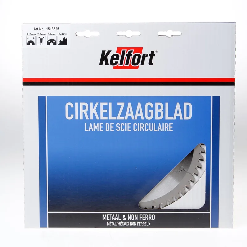Cirkelzaagblad hardmetaal 54 tanden TF(NEG) diameter 210 x 2.8 x 30mm de Kelfort – image du produit