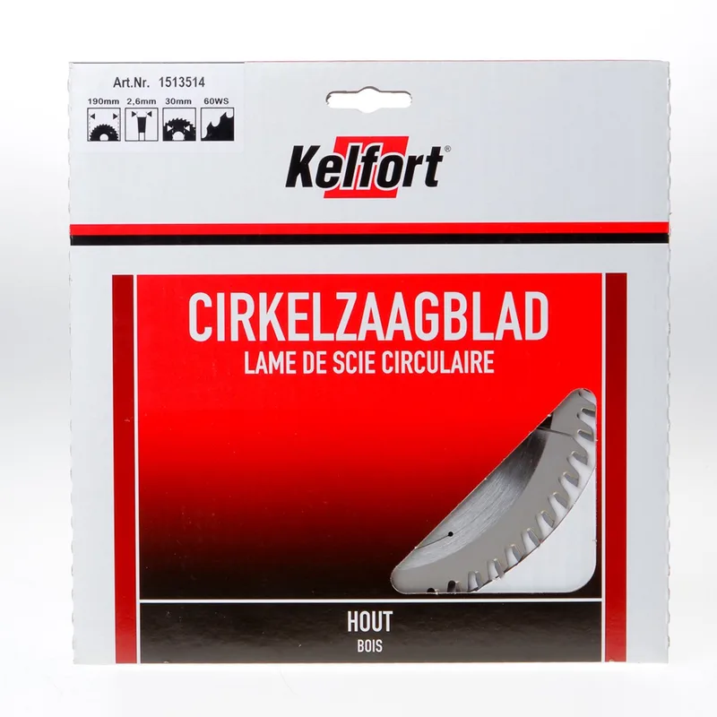 Cirkelzaagblad hardmetaal 56 tanden WS-W diameter 190 x 2.8 x 30mm de Kelfort – image du produit
