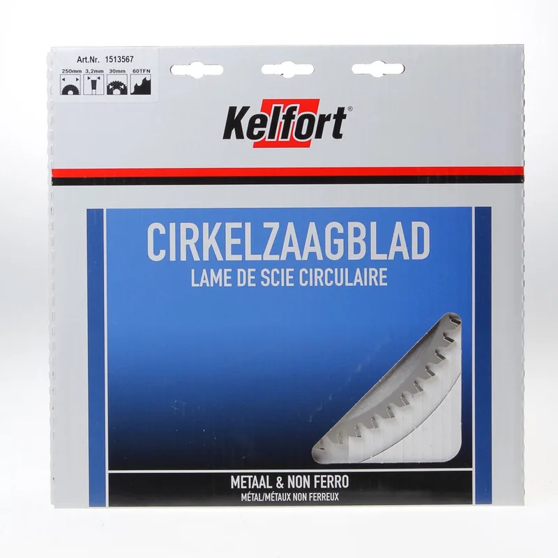 Cirkelzaagblad hardmetaal 60 tanden TF(NEF) diameter 250 x 30mm van Kelfort – productafbeelding