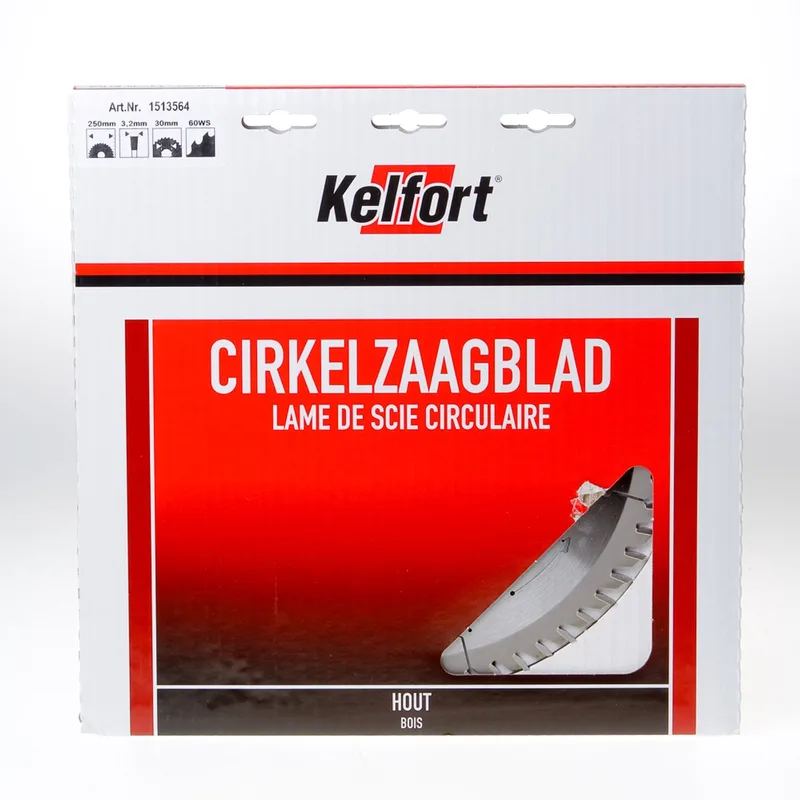 Cirkelzaagblad hardmetaal 60 tanden WS-KW diameter 250 x 3.2 x 30mm van Kelfort – productafbeelding