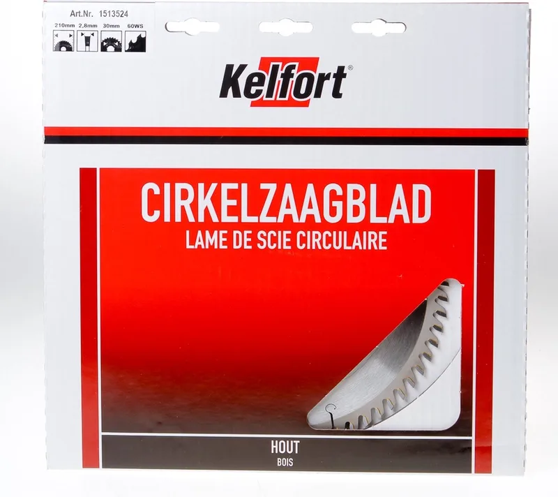 Cirkelzaagblad hardmetaal 60 tanden WS-W diameter 210 x 2.8 x 30mm de Kelfort – image du produit
