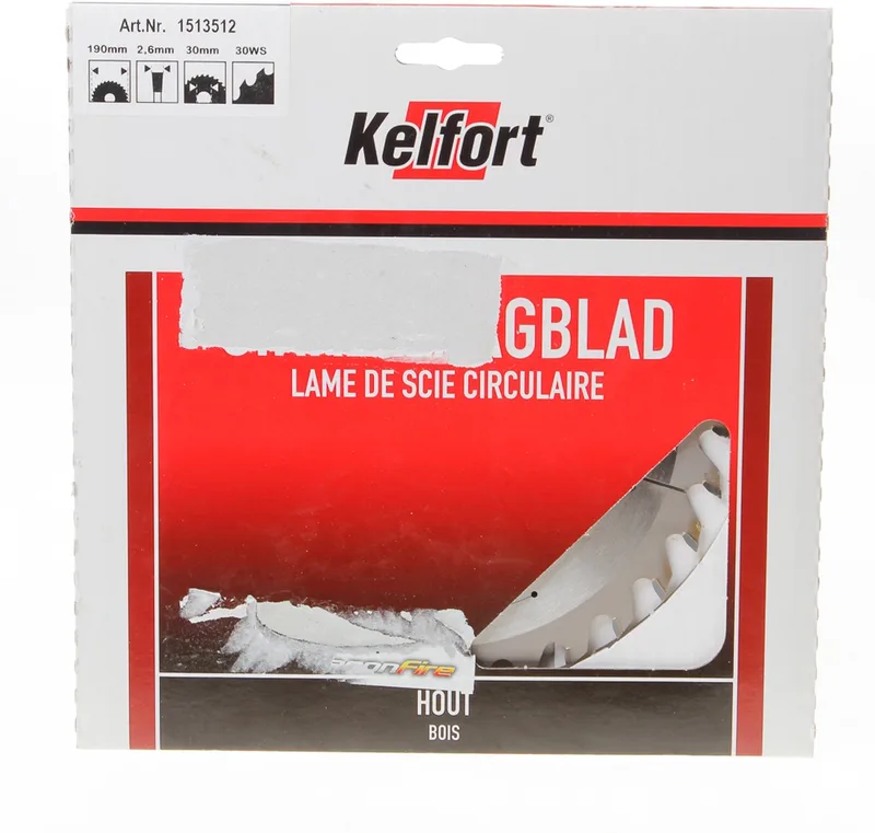 Kelford zaagblad HM 190x30 30-tands - voor aluminium en plaatmateriaal geschikt voor Trespa van Kelfort – productafbeelding