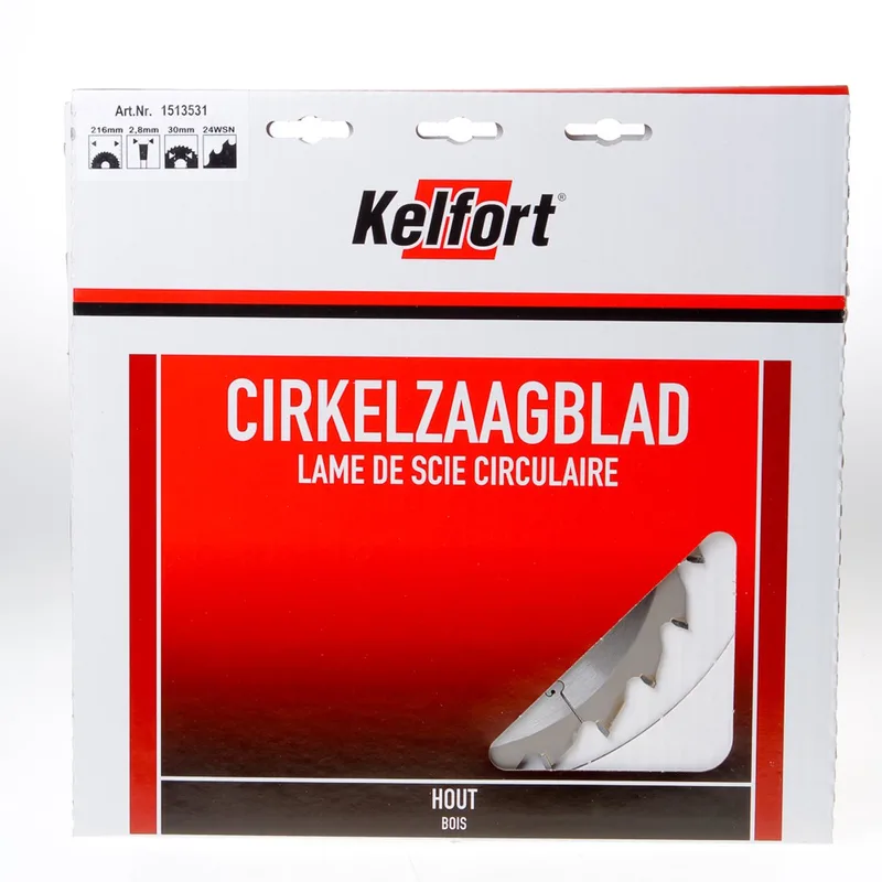 Kelford zaagblad HM 216x30 24-tands - voor aluminium en plaatmateriaal geschikt voor Trespa van Kelfort – productafbeelding