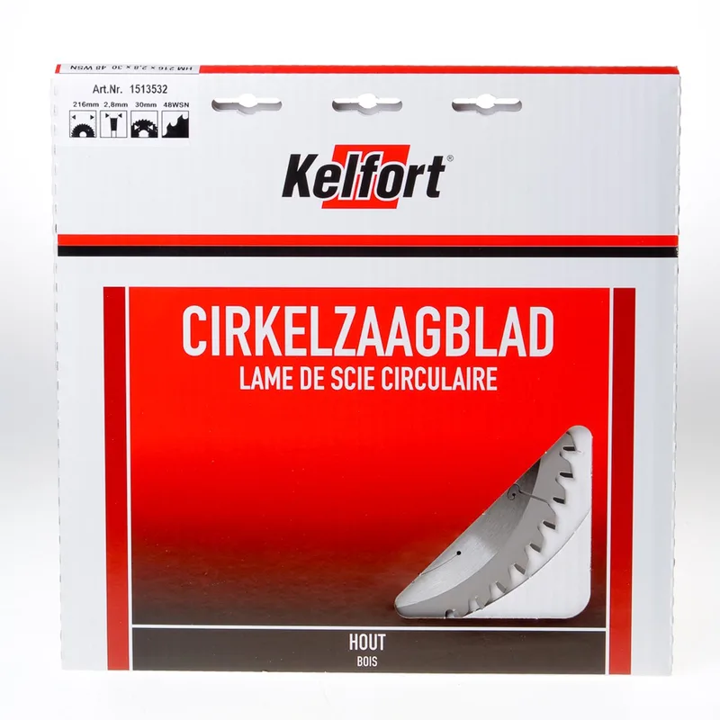 Kelford zaagblad HM 216x30 48-tands - voor aluminium en plaatmateriaal geschikt voor Trespa van Kelfort – productafbeelding