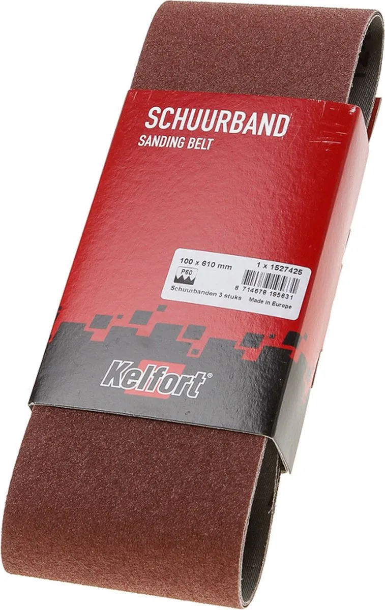 Schuurband 100X610 Korrel 60 - 3 Stuks - 1527425 de Kelfort – image du produit