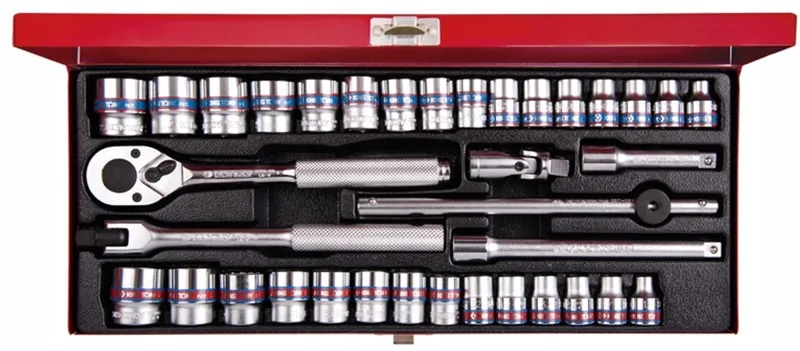 36-delige Doppenset 3/8" Metrisch & Inch by King Tony, Red – product image