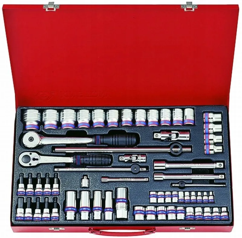 62-delige doppenset 1/4" 3/8" 1/2" 12-kant 4-32mm von King Tony, Silber – Produktbild