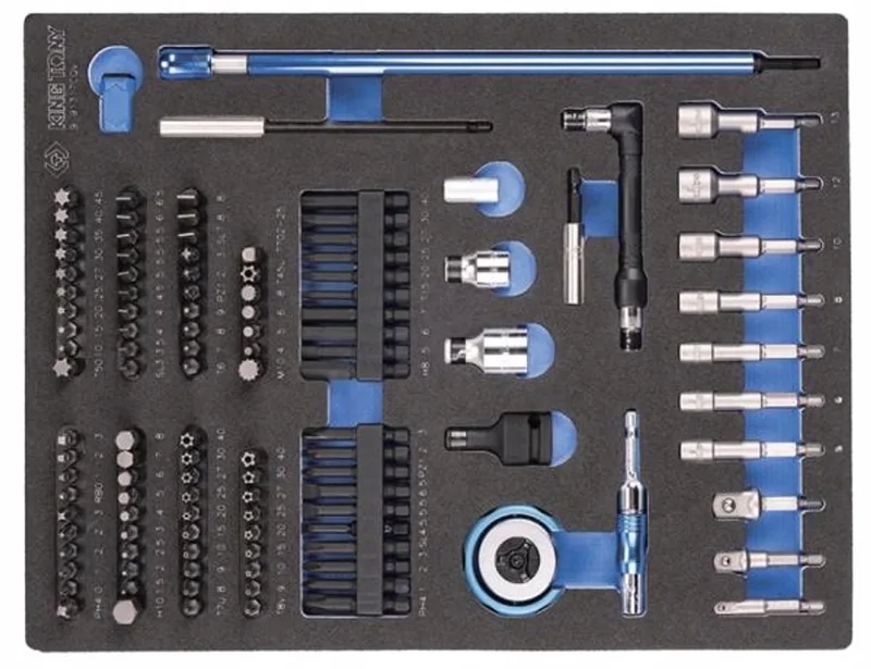 bitset 1/4" met accessoires, 117 onderdelen, schuimmodule von King Tony, Blau – Produktbild